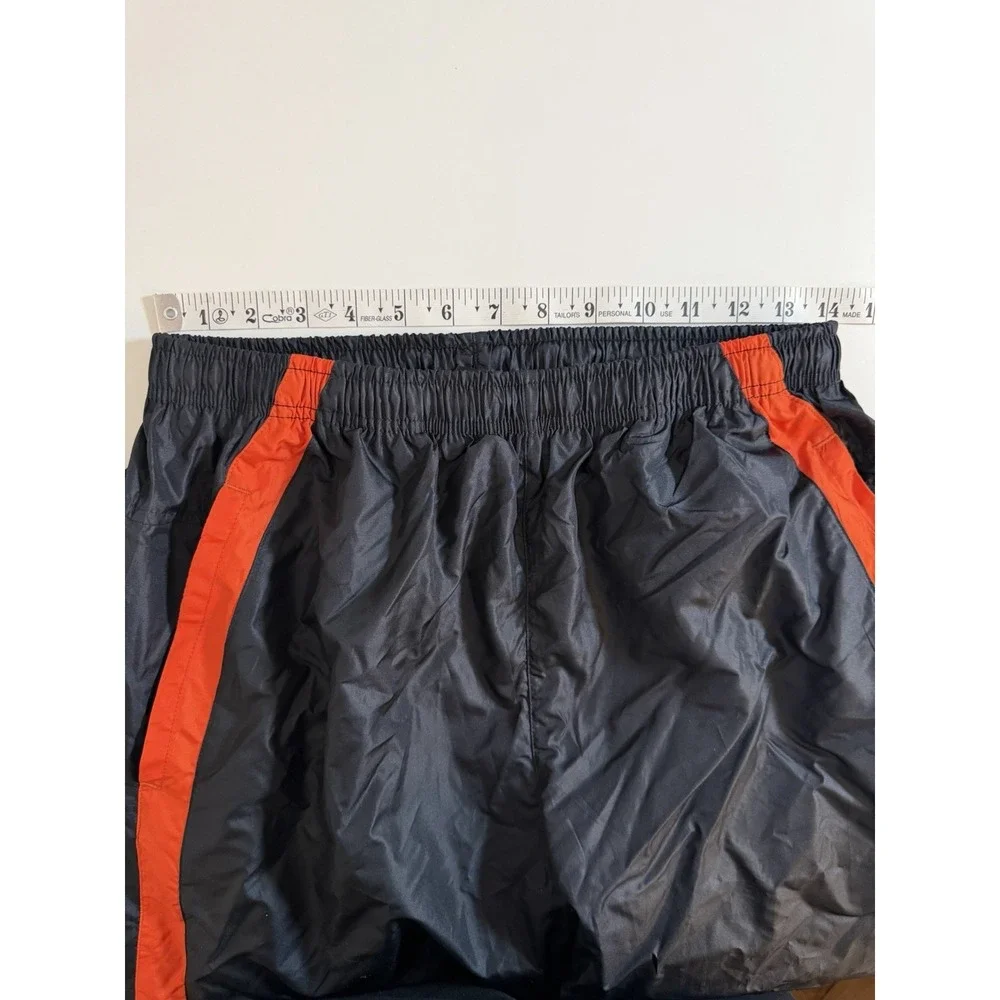 Vtg Mens Nike Orange Side Stripe Single Swoosh Track Pants Lined Size M Logo